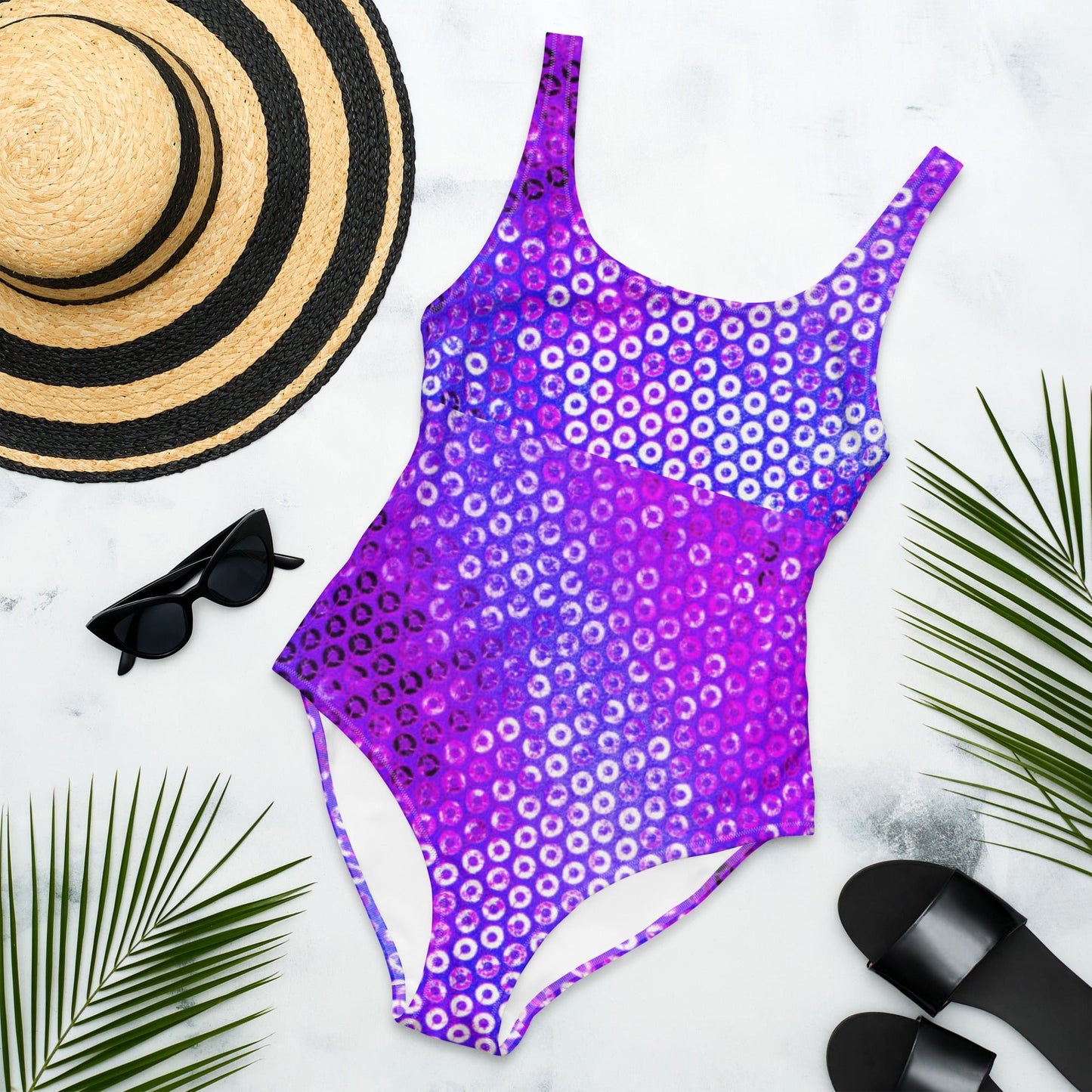 Women's One - Piece Swimsuit, Purple Swimwear, tankinis, Swimsuit, Beachwear, Bathing Suit - PratSN