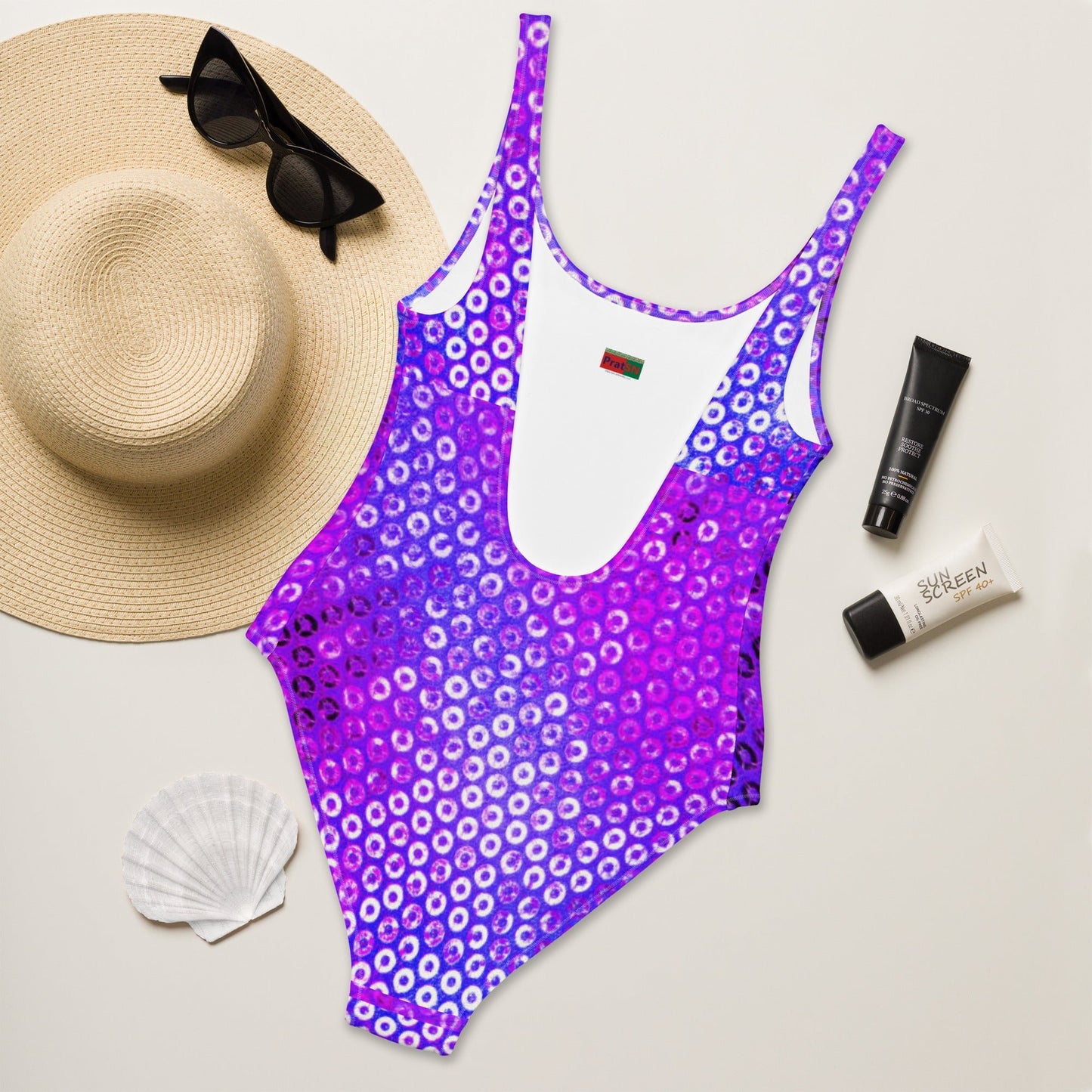 Women's One - Piece Swimsuit, Purple Swimwear, tankinis, Swimsuit, Beachwear, Bathing Suit - PratSN