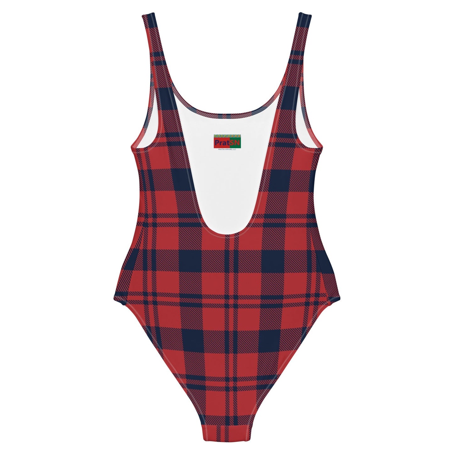 Women's One - Piece Swimsuit, Red and Blue Plaid, swimsuit, vacation swimwear, holiday travel swimwear, mothers day gift - PratSN