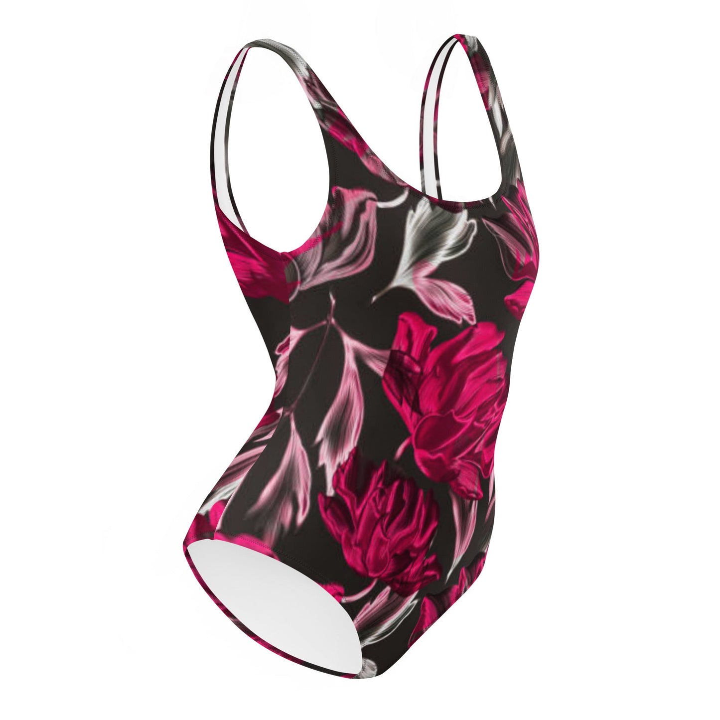Women's One - Piece Swimsuit, Red Floral Outfit, Swimsuit, Beachwear, Bathing Suit - PratSN