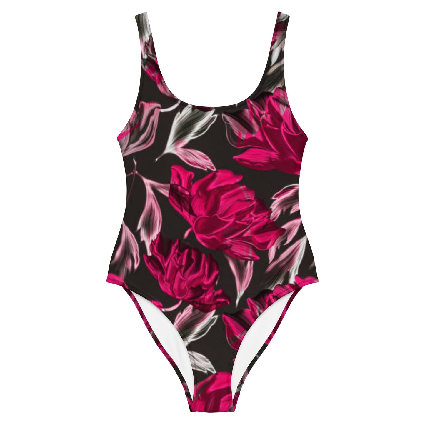 Women's One - Piece Swimsuit, Red Floral Outfit, Swimsuit, Beachwear, Bathing Suit - PratSN
