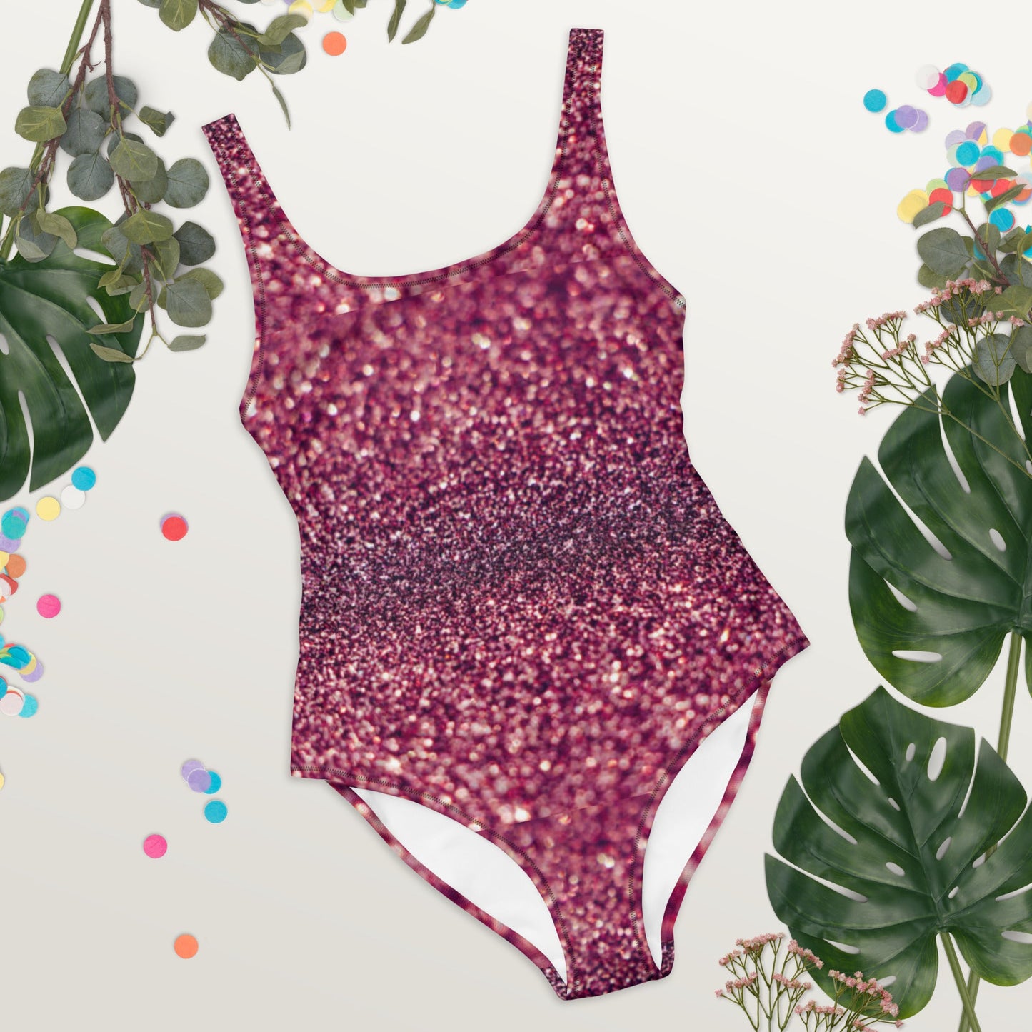 Women's One - Piece Swimsuit, Rhinestone Print Swimwear, Swimsuit, Beachwear, Bathing Suit - PratSN