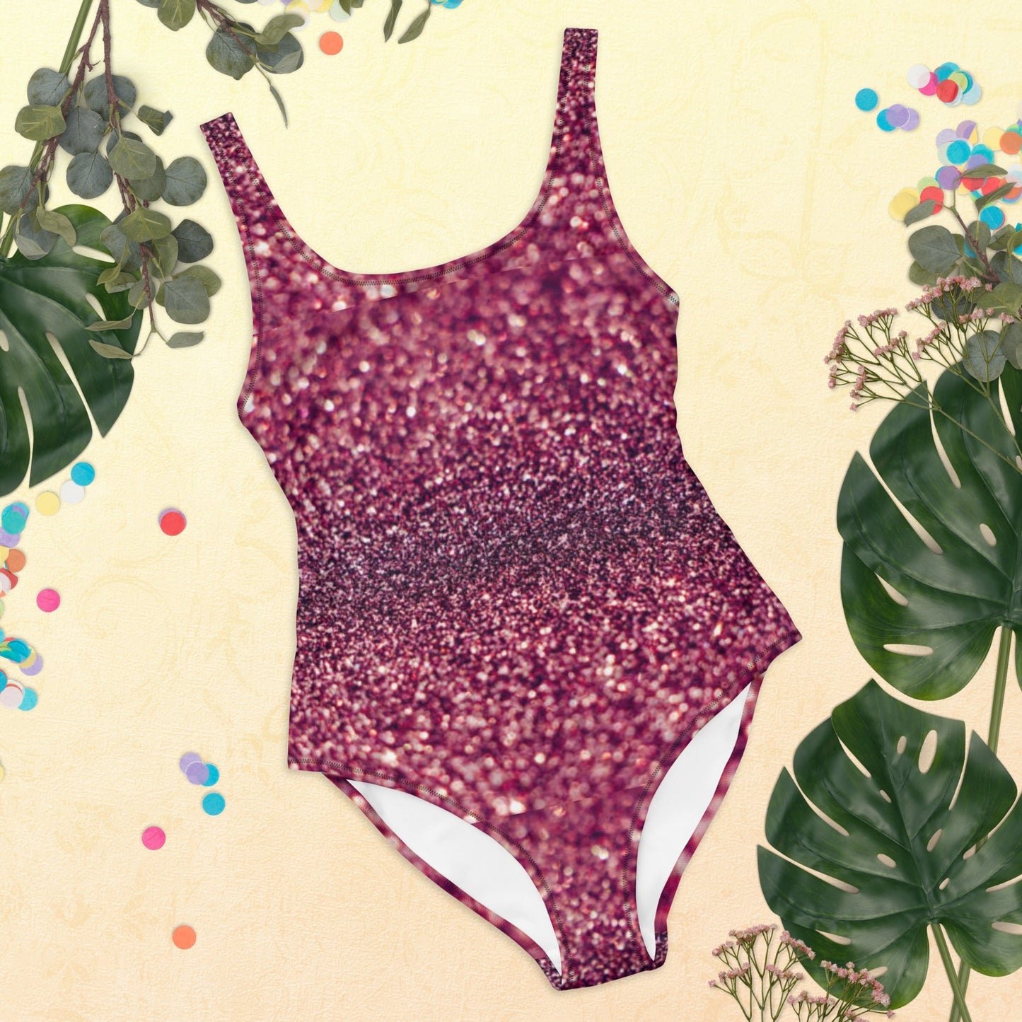Women's One - Piece Swimsuit, Rhinestone Print Swimwear, Swimsuit, Beachwear, Bathing Suit - PratSN