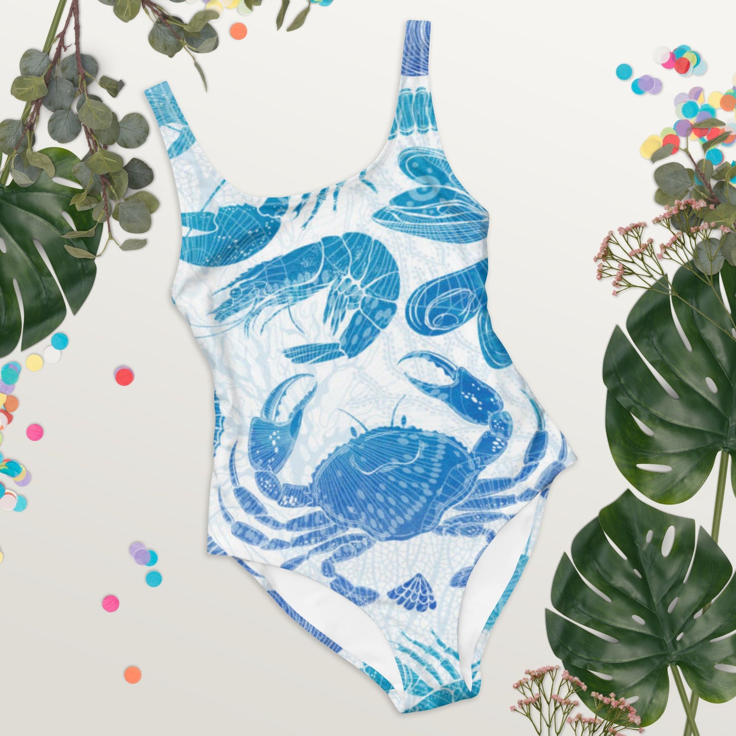 Women's One - Piece Swimsuit, Sea Life Pattern Outfit, tankinis, Swimsuit, Beachwear, Bathing Suit - PratSN