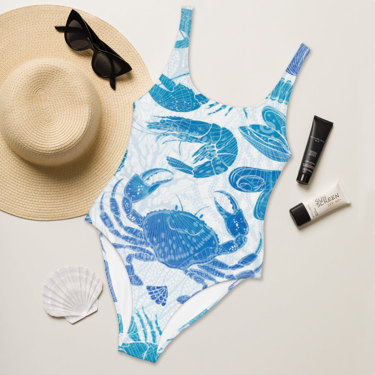 Women's One - Piece Swimsuit, Sea Life Pattern Outfit, tankinis, Swimsuit, Beachwear, Bathing Suit - PratSN
