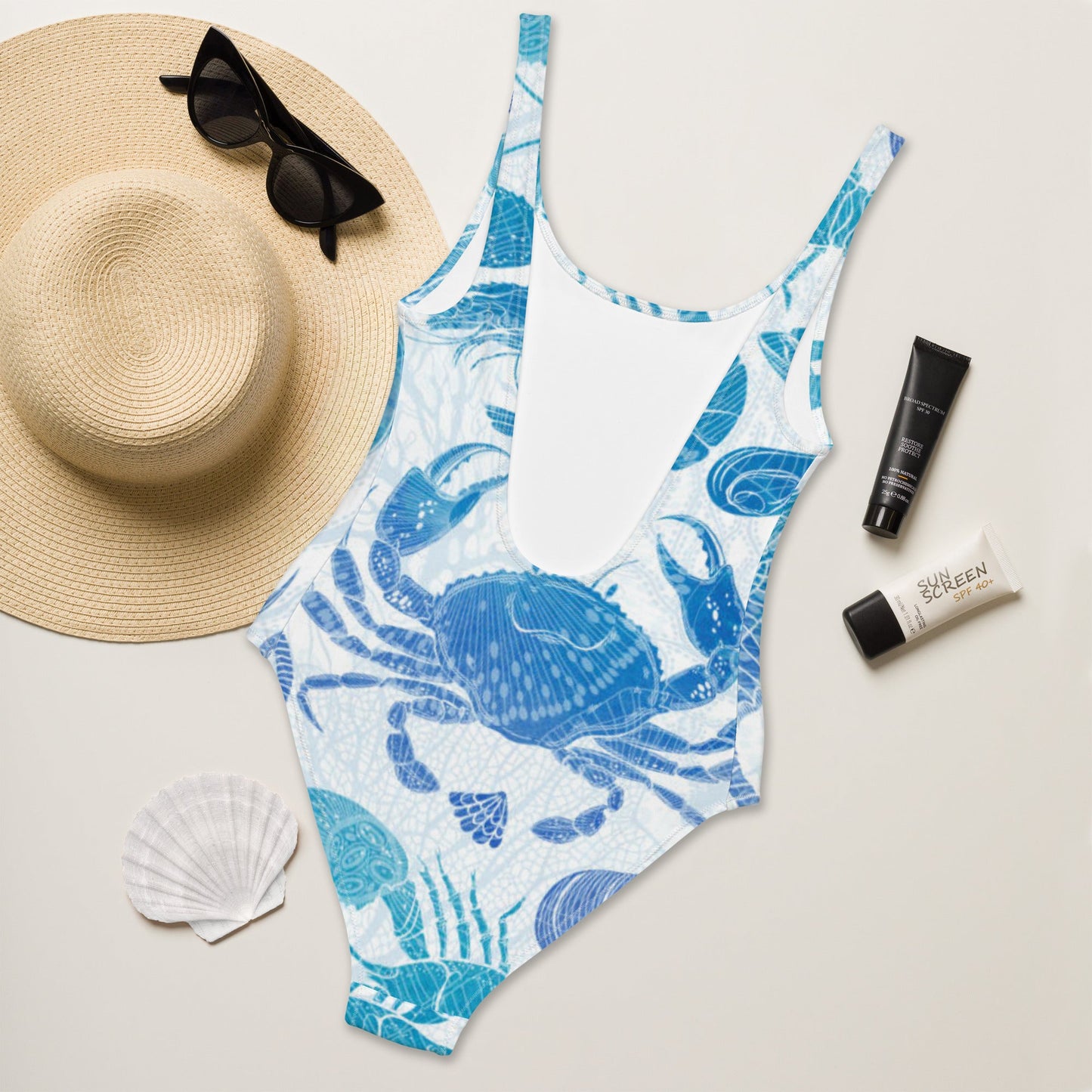 Women's One - Piece Swimsuit, Sea Life Pattern Outfit, tankinis, Swimsuit, Beachwear, Bathing Suit - PratSN