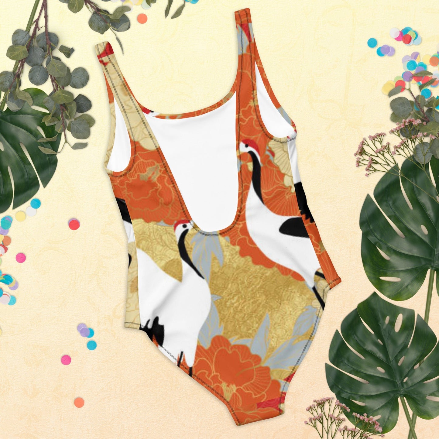 Women's One - Piece Swimsuit, Swimsuit, Beachwear, Bathing Suit Birds Pattern Outfit, - PratSN