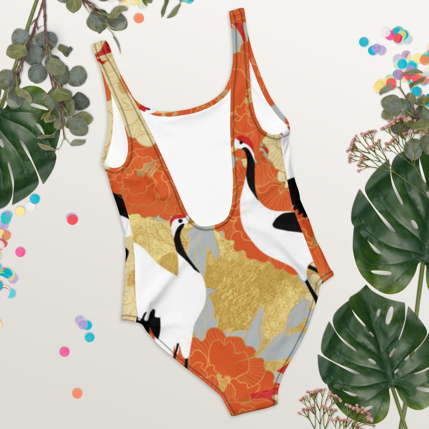 Women's One - Piece Swimsuit, Swimsuit, Beachwear, Bathing Suit Birds Pattern Outfit, - PratSN