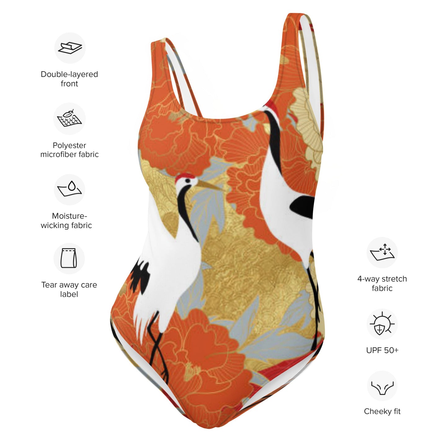 Women's One - Piece Swimsuit, Swimsuit, Beachwear, Bathing Suit Birds Pattern Outfit, - PratSN