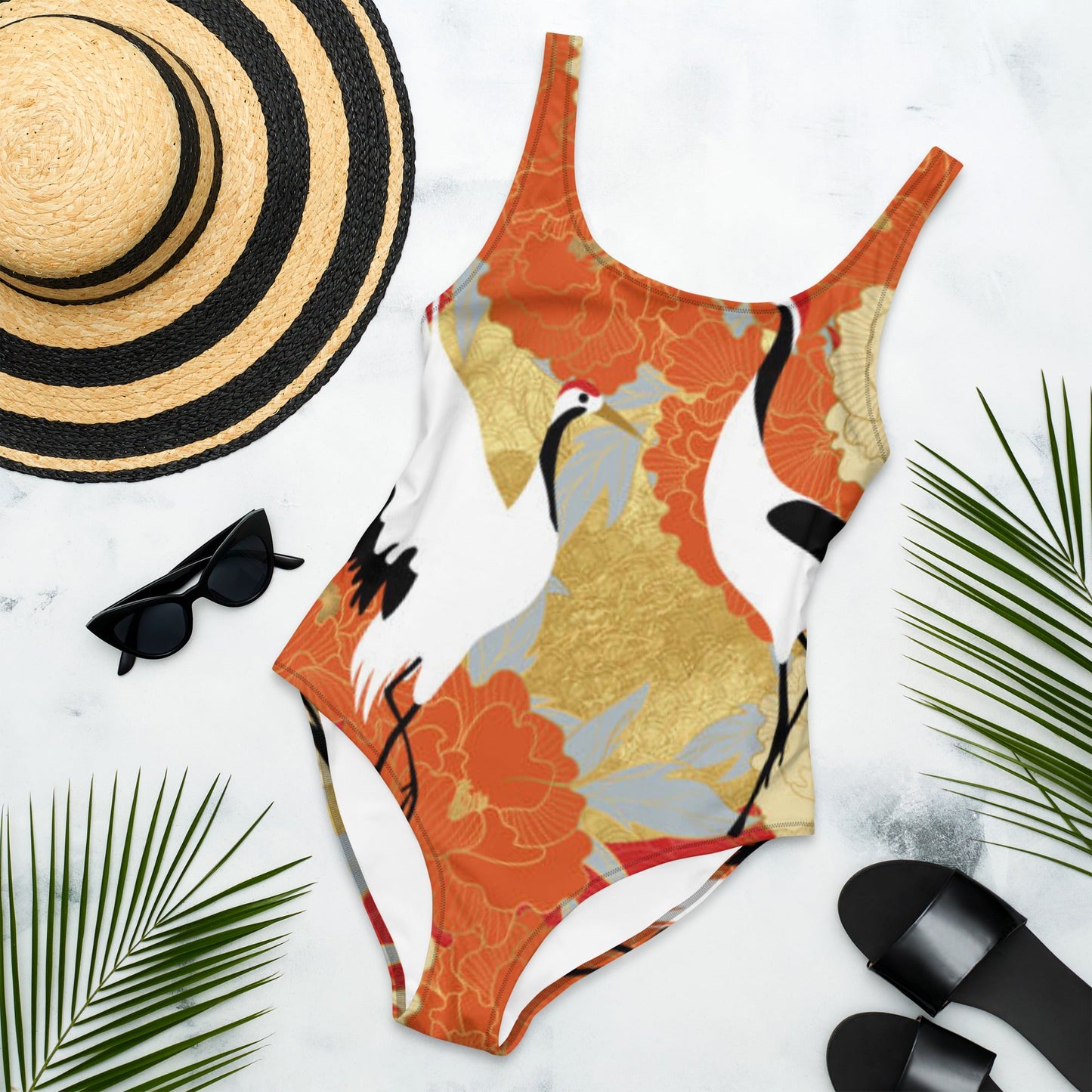Women's One - Piece Swimsuit, Swimsuit, Beachwear, Bathing Suit Birds Pattern Outfit, - PratSN