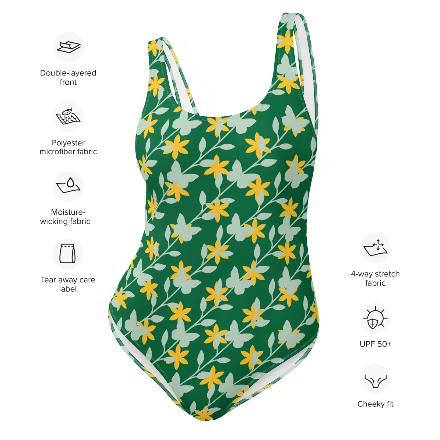 Women's One - Piece Swimsuit, Swimsuit, Beachwear, Bathing Suit, Yellow Swimwear, Outfit - PratSN