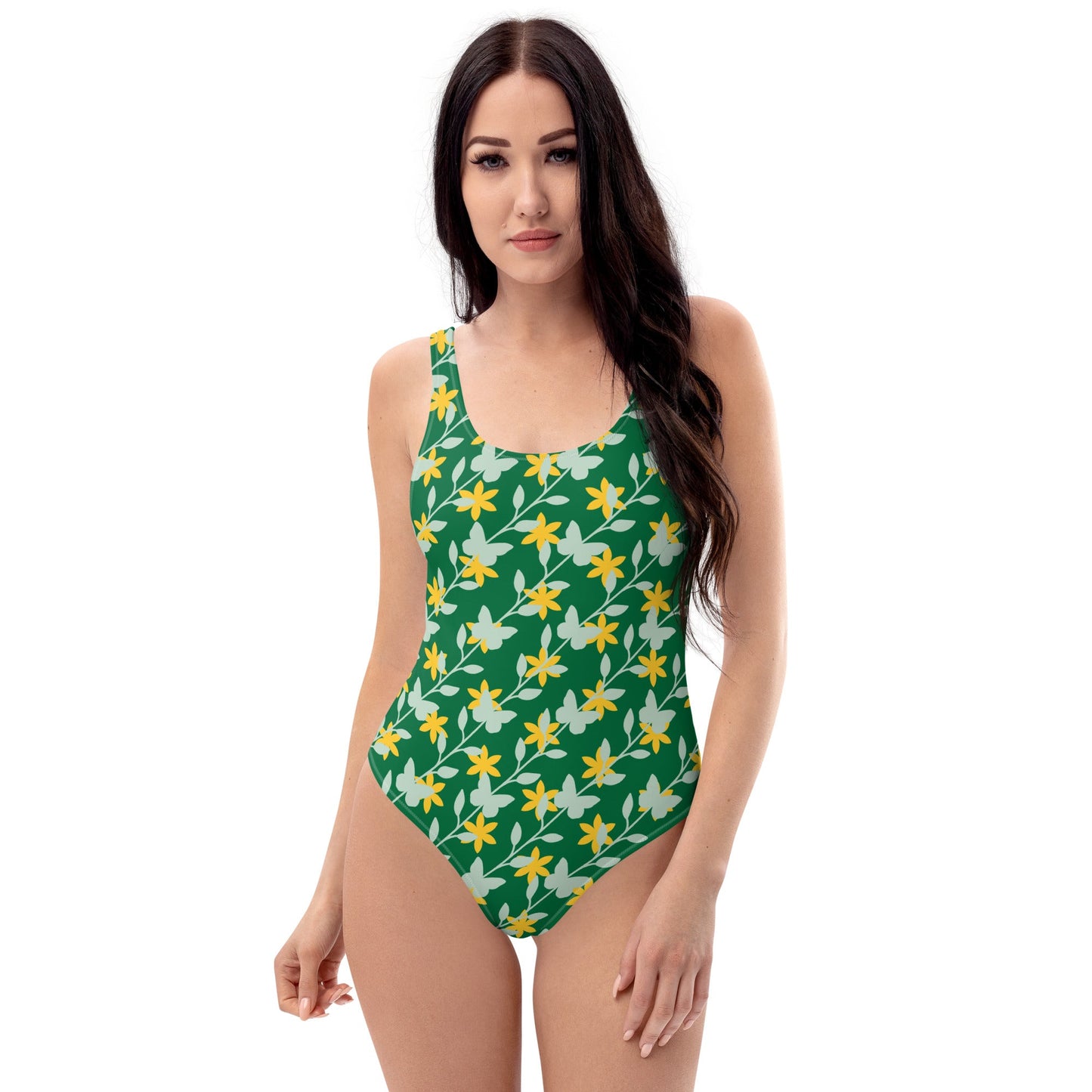 Women's One - Piece Swimsuit, Swimsuit, Beachwear, Bathing Suit, Yellow Swimwear, Outfit - PratSN
