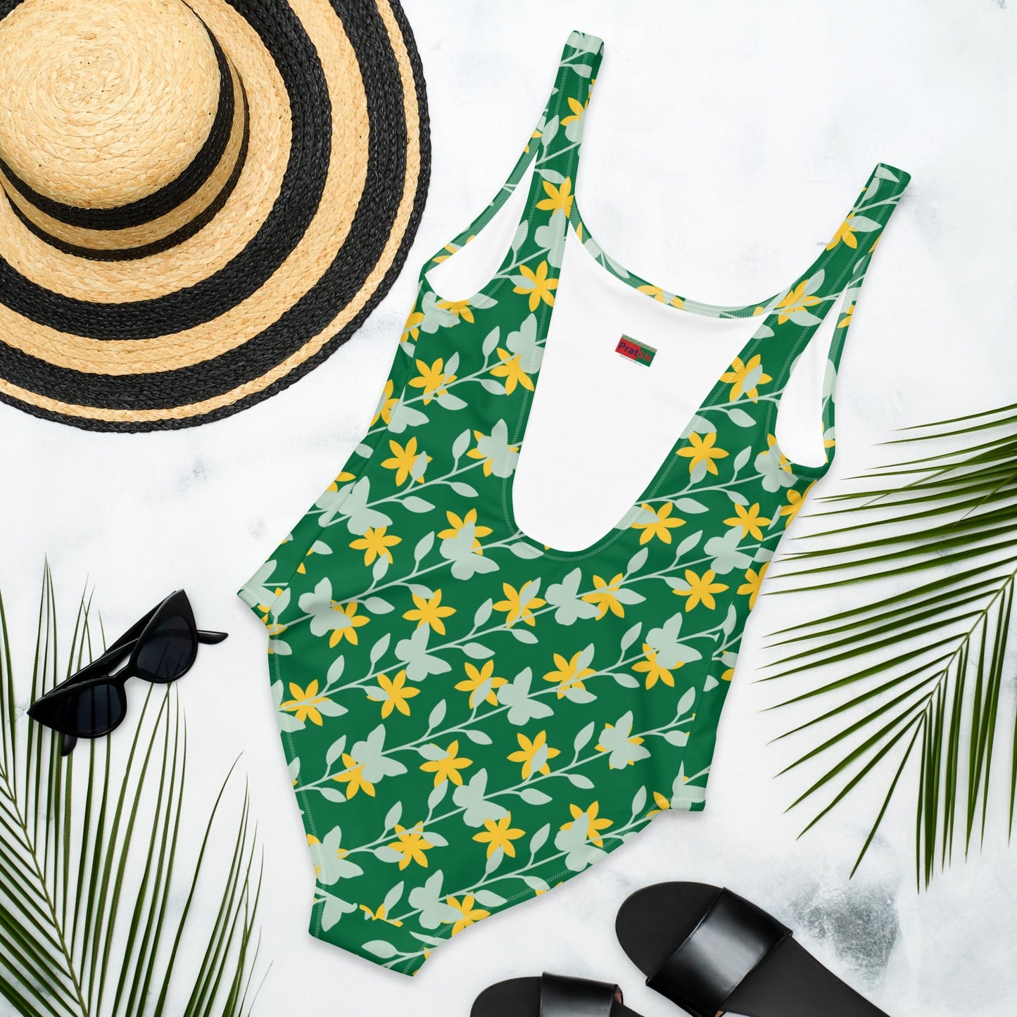 Women's One - Piece Swimsuit, Swimsuit, Beachwear, Bathing Suit, Yellow Swimwear, Outfit - PratSN