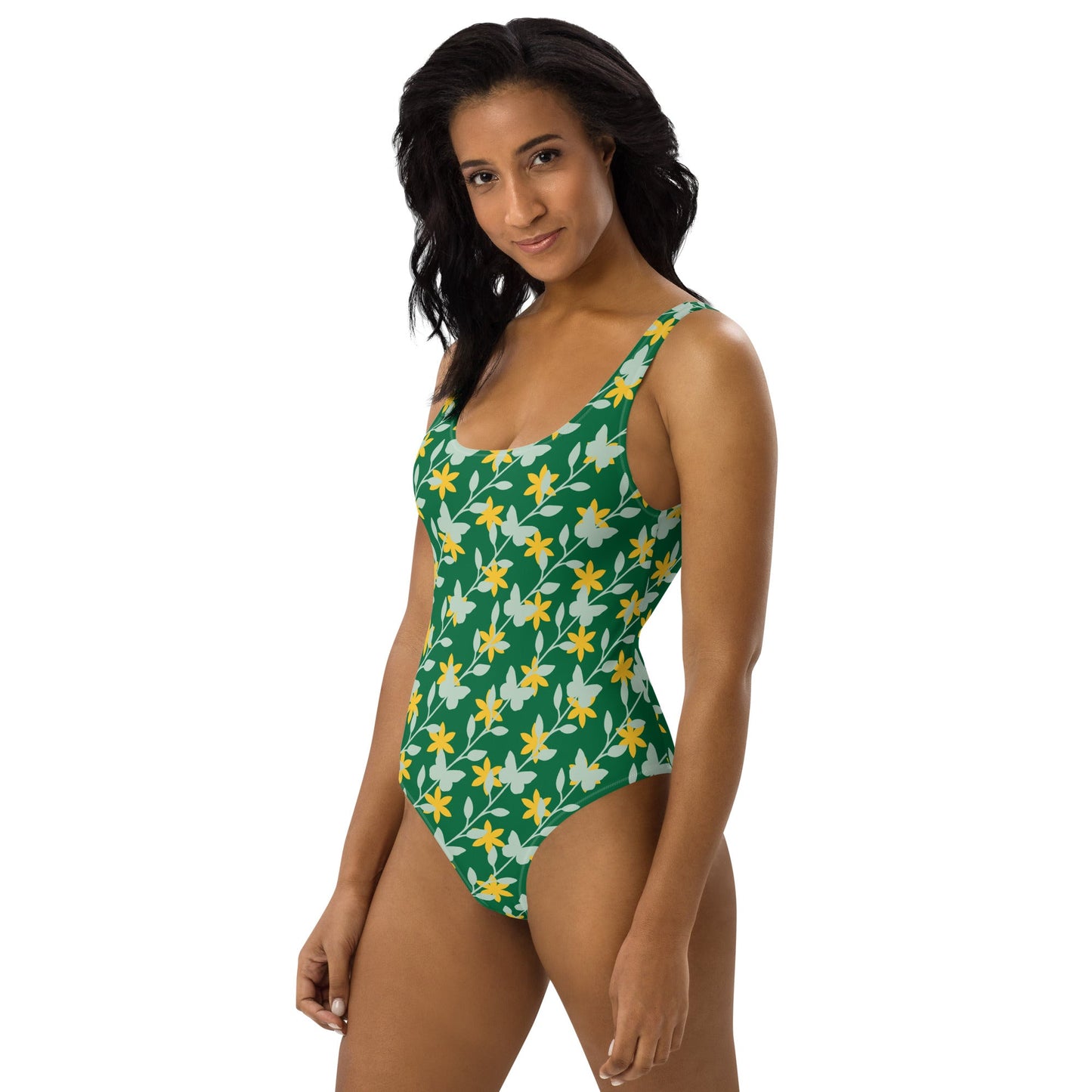 Women's One - Piece Swimsuit, Swimsuit, Beachwear, Bathing Suit, Yellow Swimwear, Outfit - PratSN
