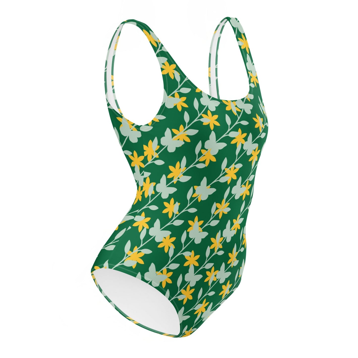 Women's One - Piece Swimsuit, Swimsuit, Beachwear, Bathing Suit, Yellow Swimwear, Outfit - PratSN