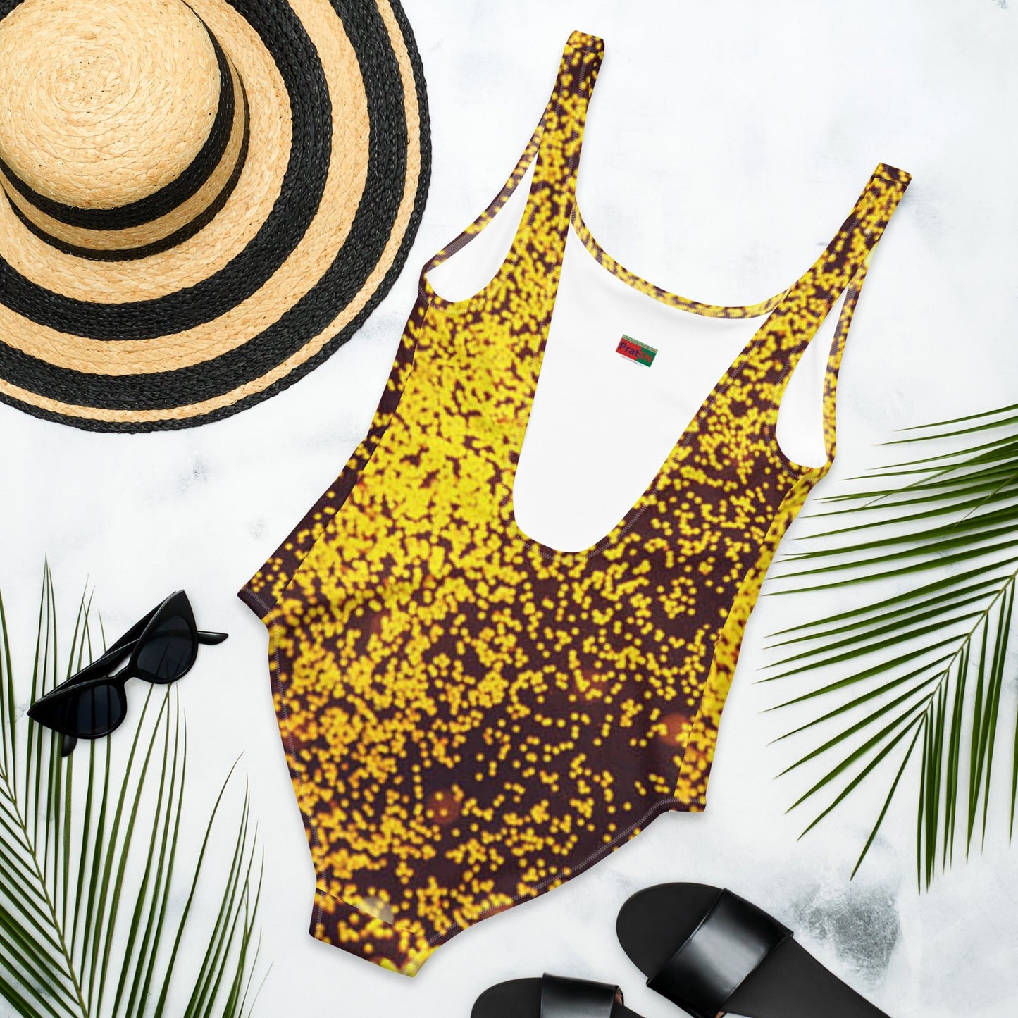 Women's One - Piece Swimsuit, tankinis, Swimsuit, Beachwear, Bathing Suit Gold Color Swimwear, - PratSN