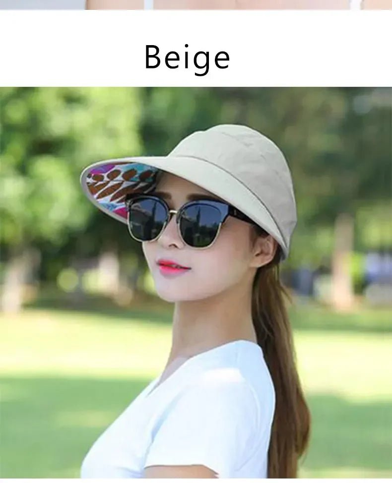 Women\'s outdoor beach black pink red wide brim big sun hat block shade golf caps visor protection female hat for women girl - PratSN