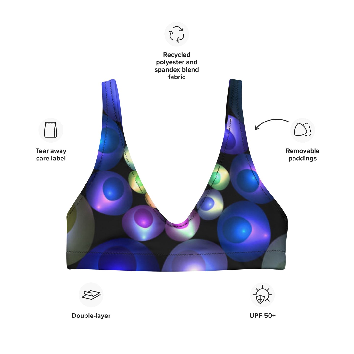 Women's padded bikini top, Cute Summer Bikini Top, beautiful bikini top, Beach dress, Beach dress for summer and spring - PratSN