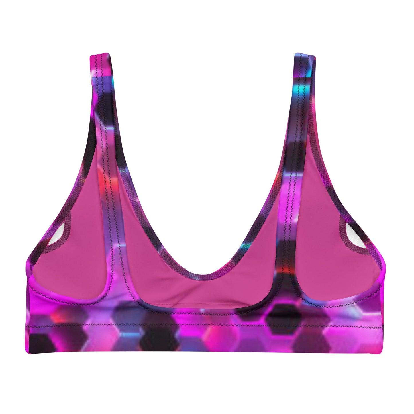 Women's padded bikini top, Pink Black Outfit Cute Summer Bikini - PratSN