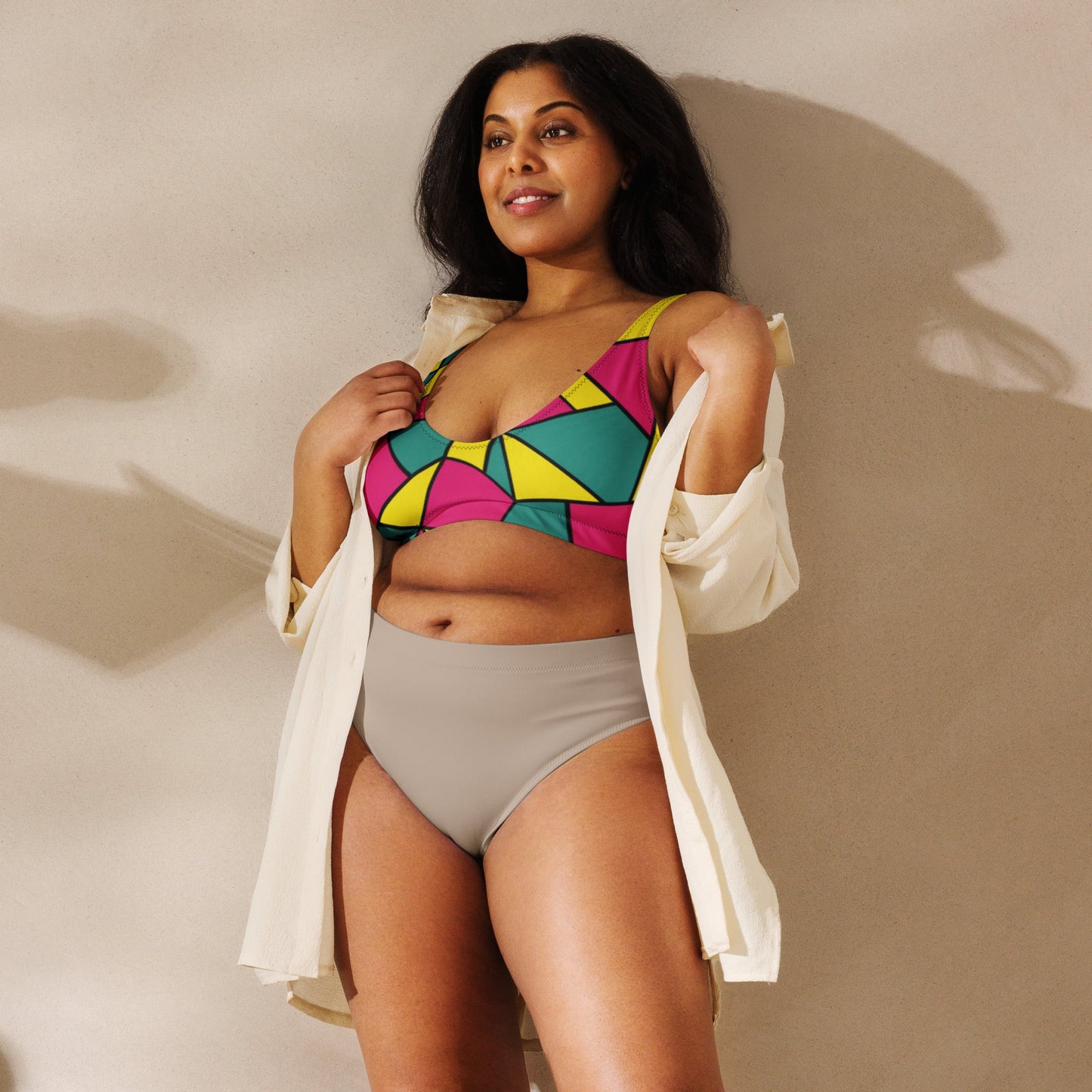 Women's padded bikini top, Pink Green Yellow Cute Summer Bikini Top, beautiful bikini top, Beach dress, Beach dress for summer and spring - PratSN