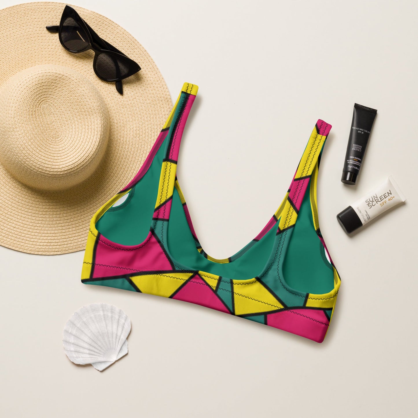 Women's padded bikini top, Pink Green Yellow Cute Summer Bikini Top, beautiful bikini top, Beach dress, Beach dress for summer and spring - PratSN