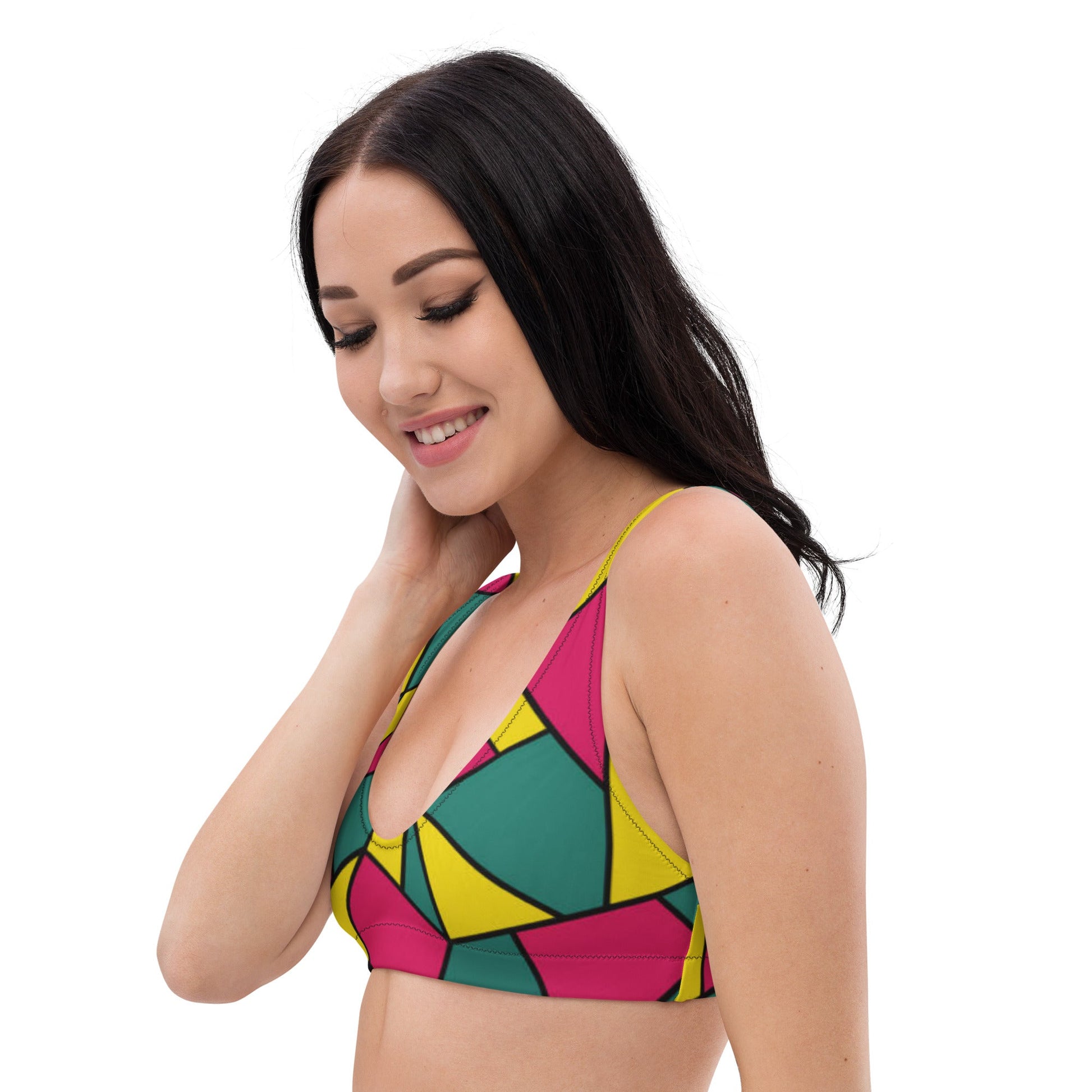 Women's padded bikini top, Pink Green Yellow Cute Summer Bikini Top, beautiful bikini top, Beach dress, Beach dress for summer and spring - PratSN