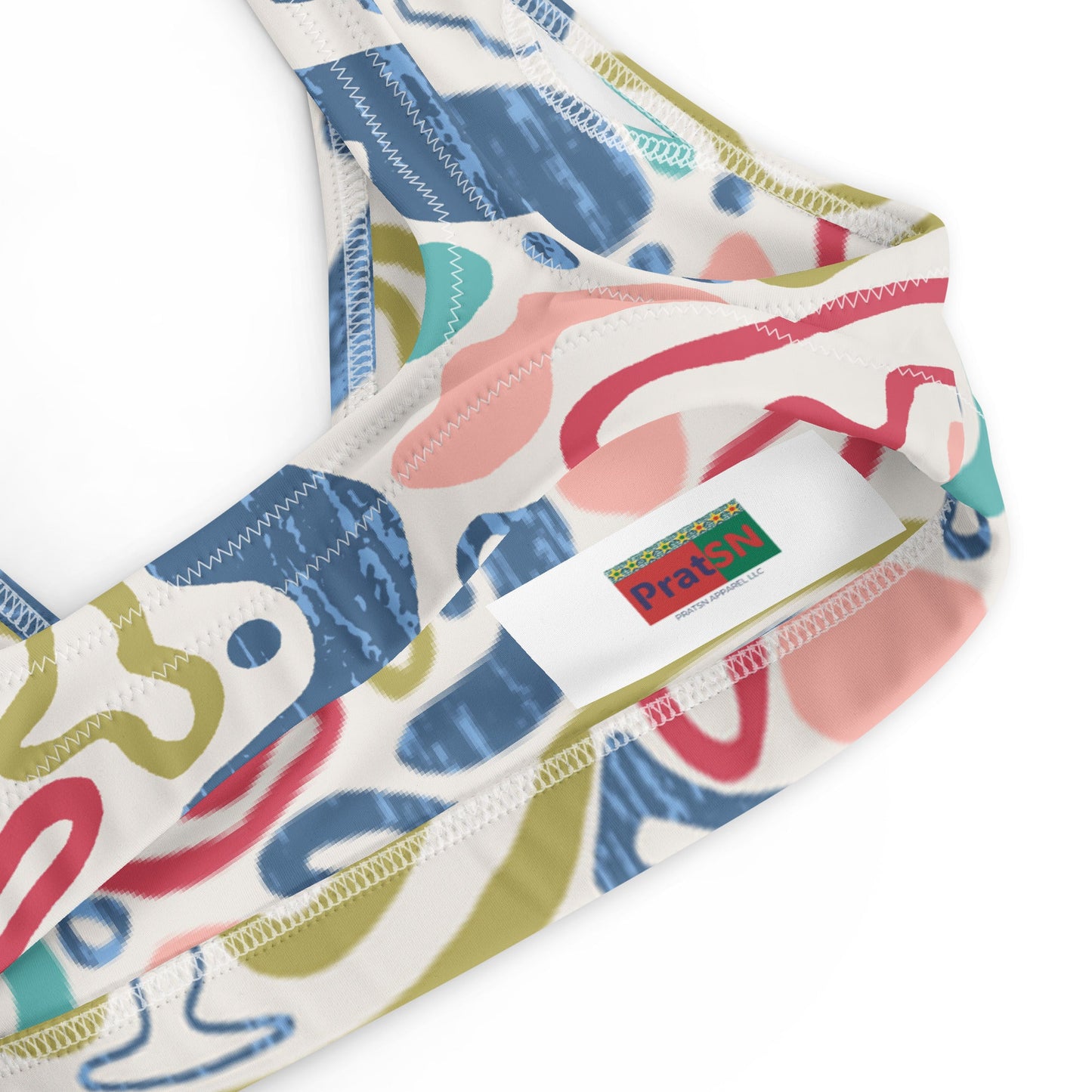 Women's padded bikini top, Recycled padded bikini top, Multi - color bikini top, Beach dress, Beach dress for summer and spring - PratSN
