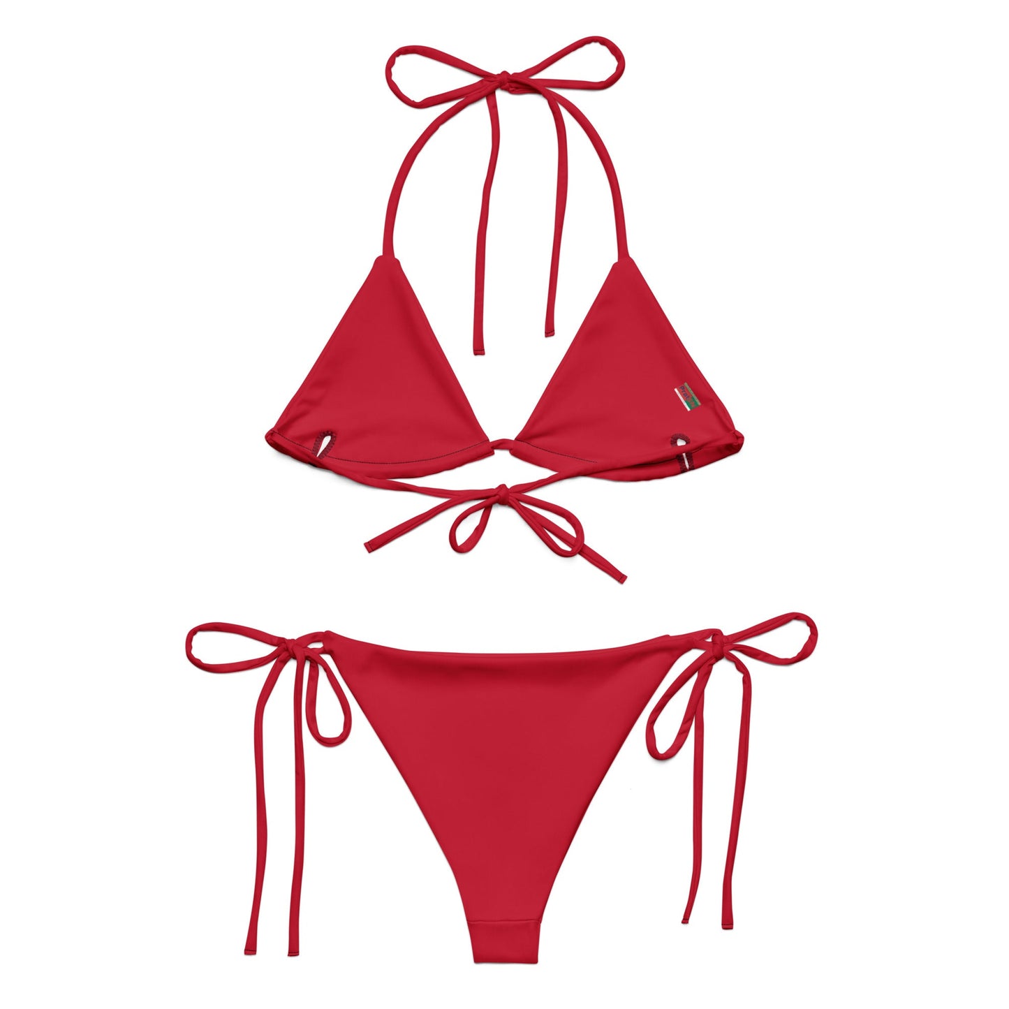 Women's padded bikini top, Red and Yellow Summer Dress, swimwear, classic beach dress - PratSN