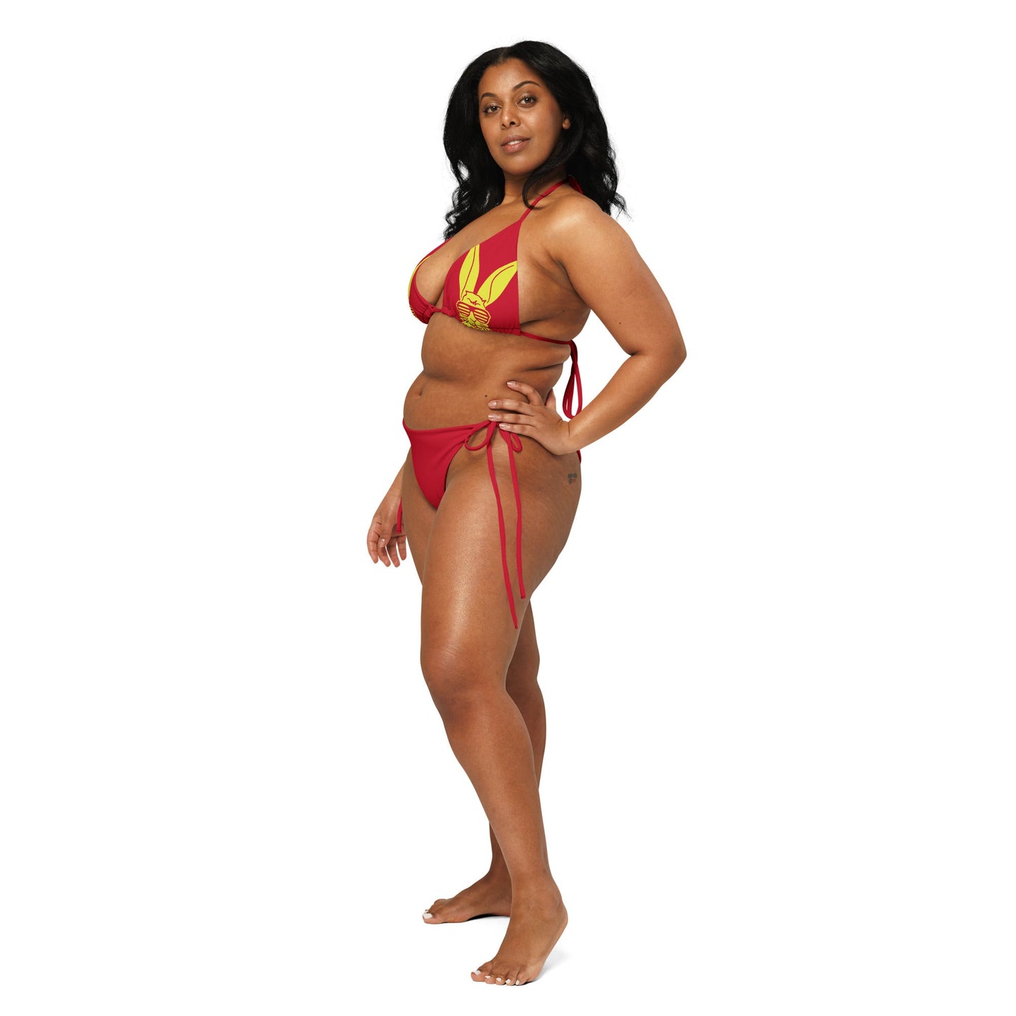 Women's padded bikini top, Red and Yellow Summer Dress, swimwear, classic beach dress - PratSN