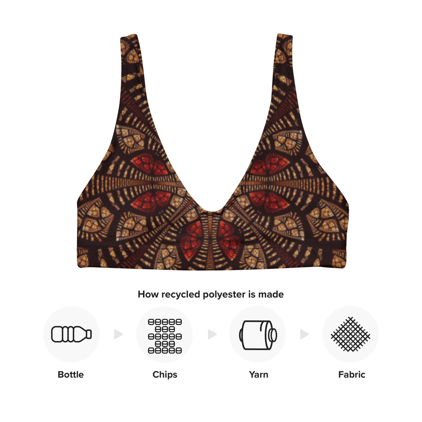 Women's padded bikini top, Red Brown Cute Summer Bikini Top, beautiful bikini top, Beach dress, Beach dress for summer and spring - PratSN
