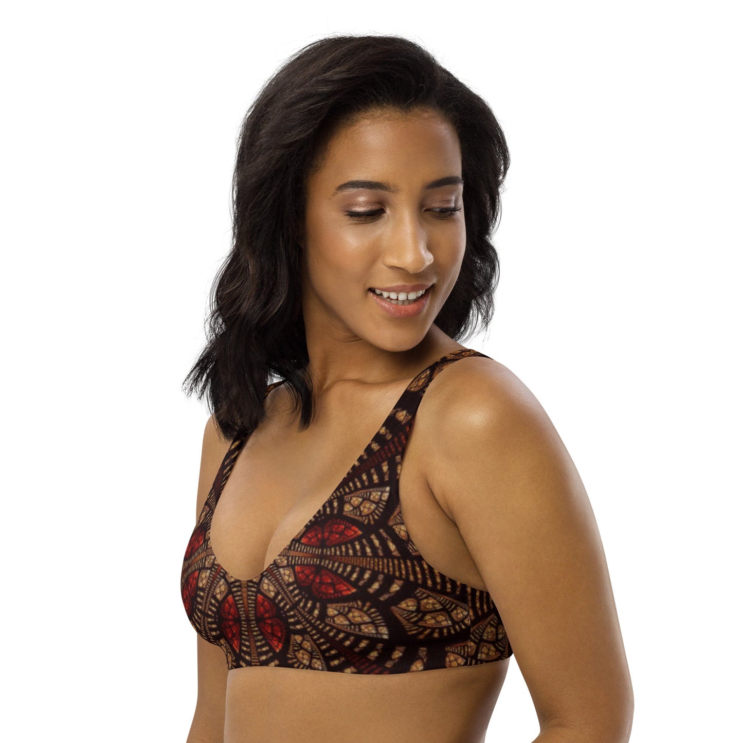 Women's padded bikini top, Red Brown Cute Summer Bikini Top, beautiful bikini top, Beach dress, Beach dress for summer and spring - PratSN