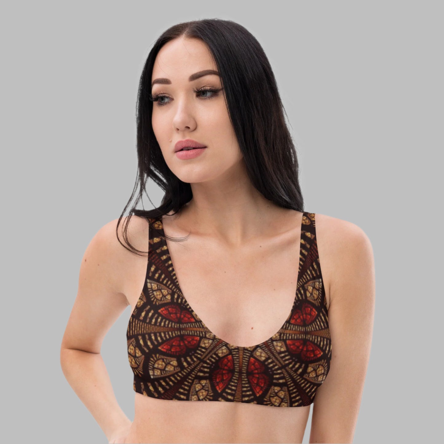 Women's padded bikini top, Red Brown Cute Summer Bikini Top, beautiful bikini top, Beach dress, Beach dress for summer and spring - PratSN