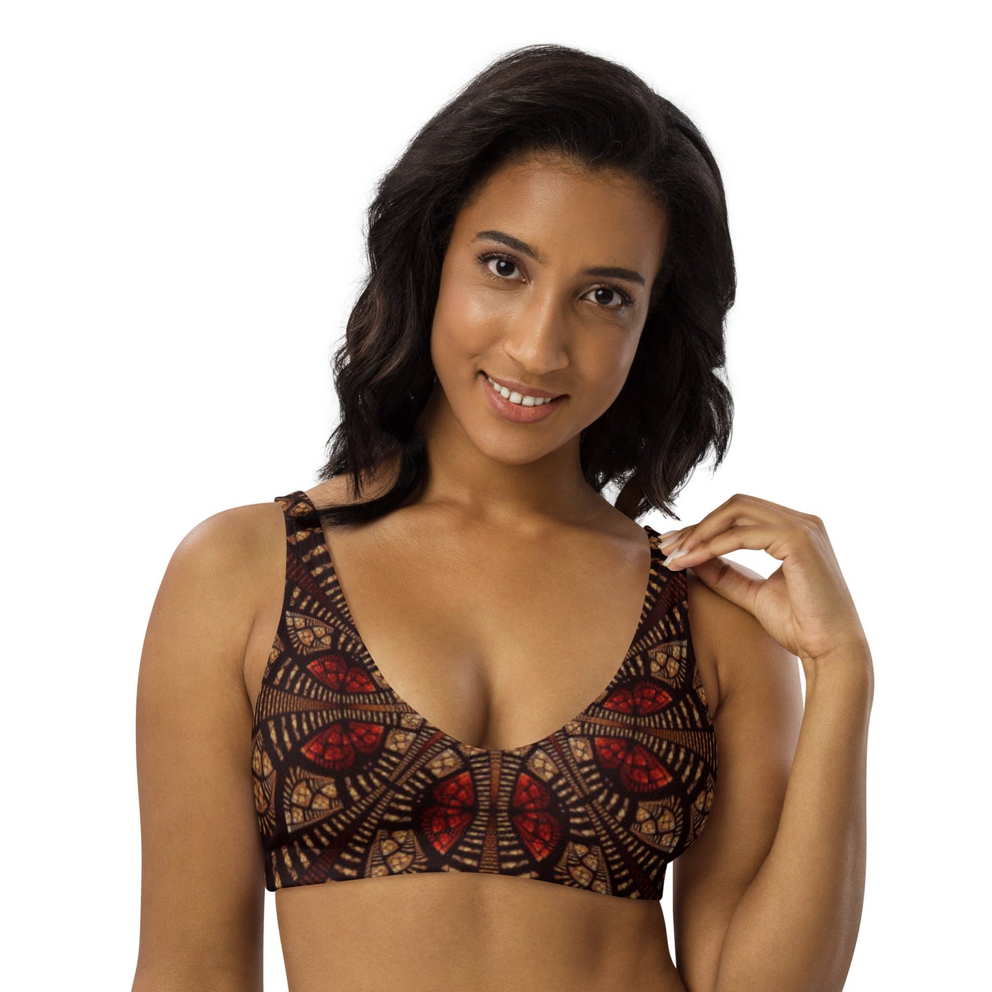 Women's padded bikini top, Red Brown Cute Summer Bikini Top, beautiful bikini top, Beach dress, Beach dress for summer and spring - PratSN