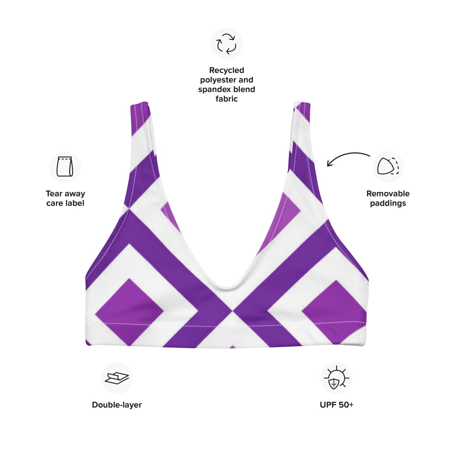 Women's padded bikini top, swimwear, classic beach dress - PratSN
