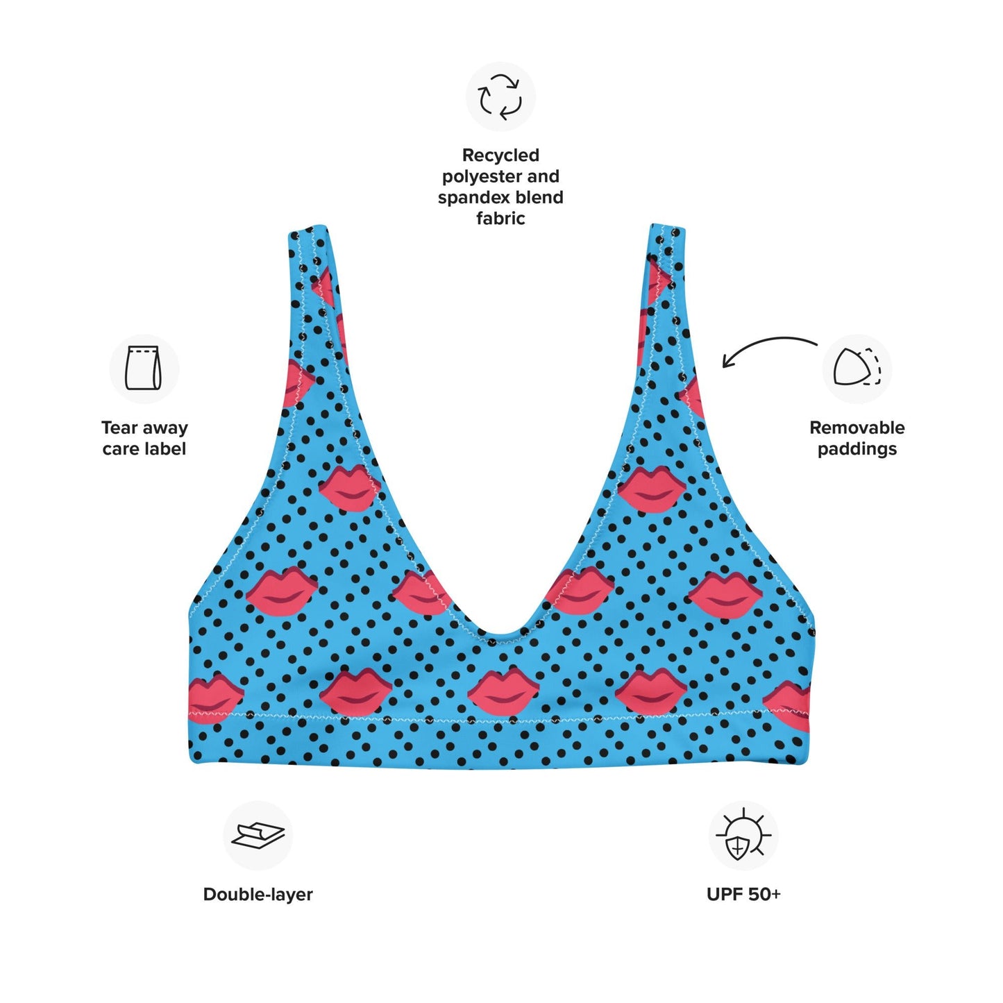 Women's padded bikini top, Women's padded bikini top, Swimsuit Top, Bathing Suit Top, Beach dress, Beach dress for summer and spring - PratSN