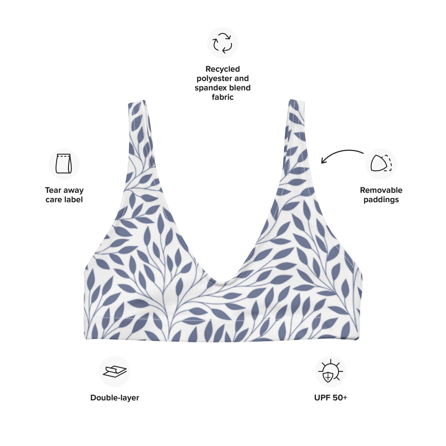 Women's padded bikini top, Women's padded bikini top, Swimsuit Top, Bathing Suit Top, Beach dress, Beach dress for summer and spring - PratSN