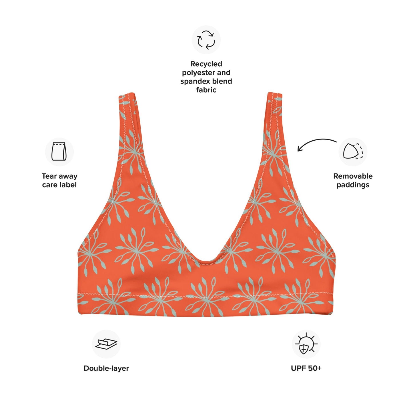 Women's padded bikini top, Women's padded bikini top, Swimsuit Top, Bathing Suit Top, Beach dress, Beach dress for summer and spring - PratSN