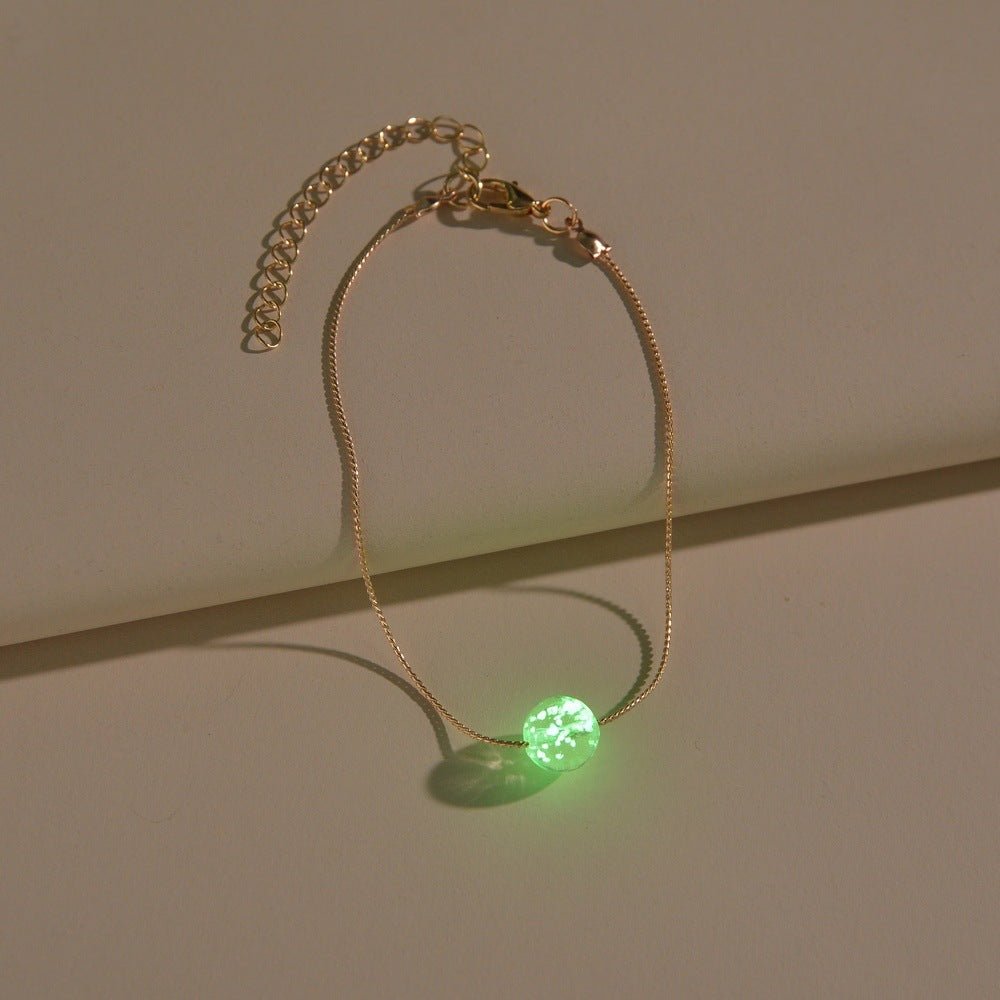 Women's Personalized Anklet Acrylic Luminous Beads - PratSN