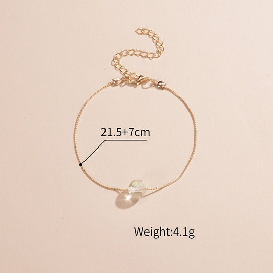 Women's Personalized Anklet Acrylic Luminous Beads - PratSN