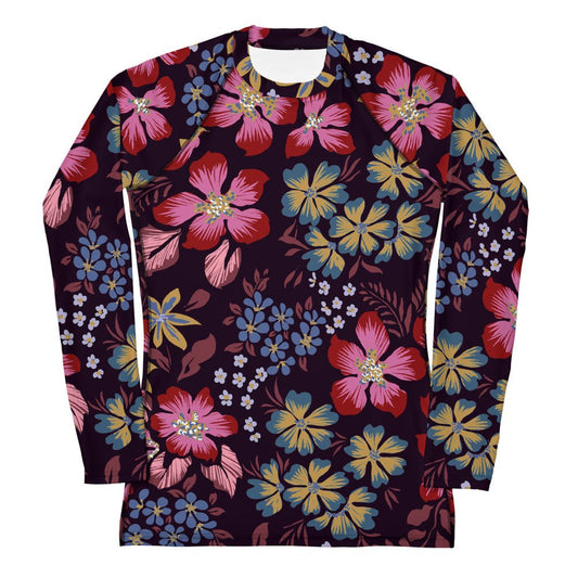 Women's pink and black floral Rash Guard - PratSN