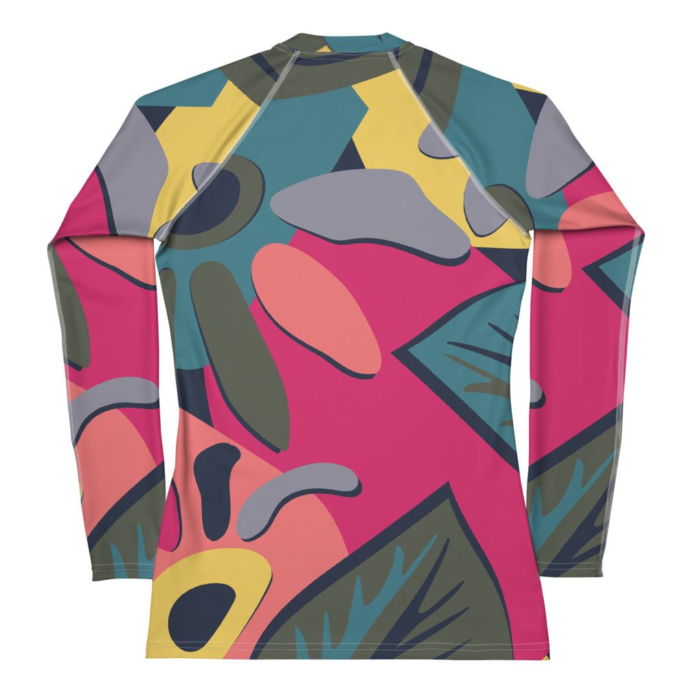 Women's pink and gray abstract Rash Guard - PratSN