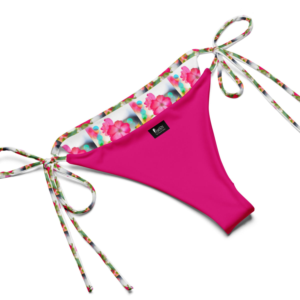 Women's Pink Floral All-over print string bikini Set - PratSN