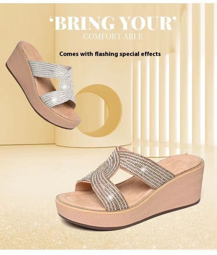 Women's Platform Fashionable High Wedge Sandals - PratSN