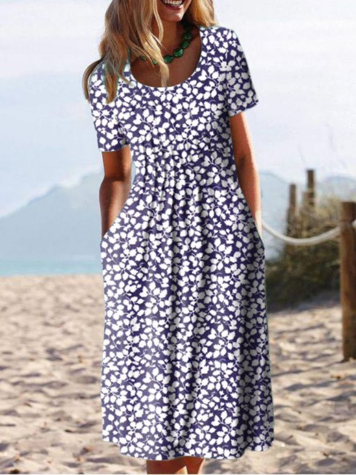 Women's Printed Dresses Waist Long - PratSN