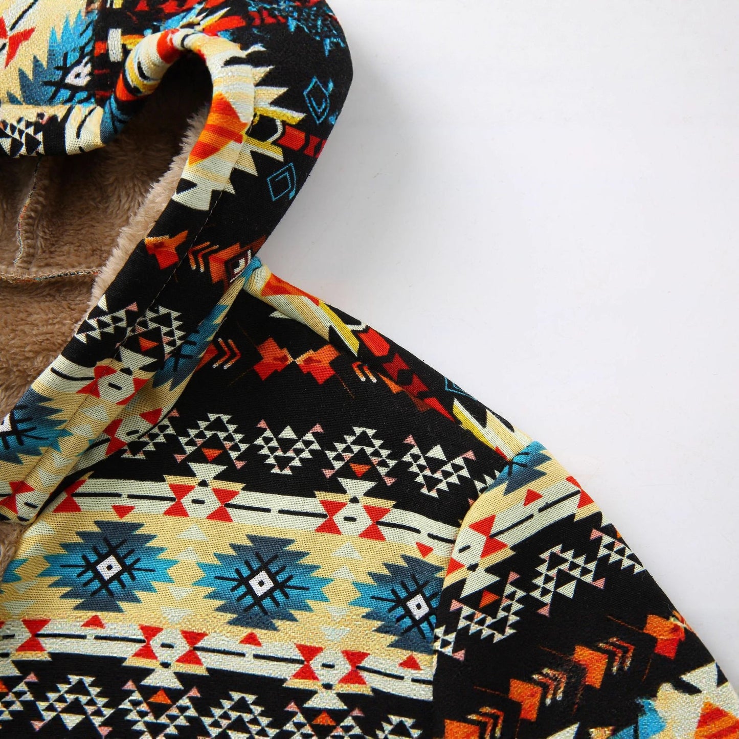 Women's Printed Hooded Warm Plush Long Sleeve Coat - PratSN