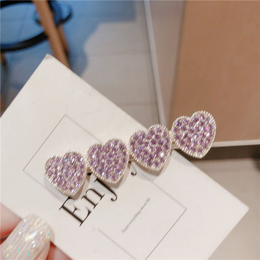 Women's Purple flashing diamond girl full of diamond hair clips - PratSN