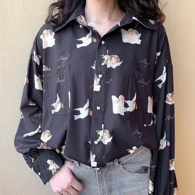 Women's Retro Loose Outerwear Long Sleeve Shirt - PratSN