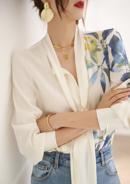 Women's Ribbon Silk Shirt - PratSN