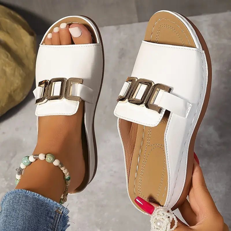 Women's Sandals Summer Fashion Platform Peep - toed Slides Slippers Outdoor Thick Bottom Roman Shoes - PratSN