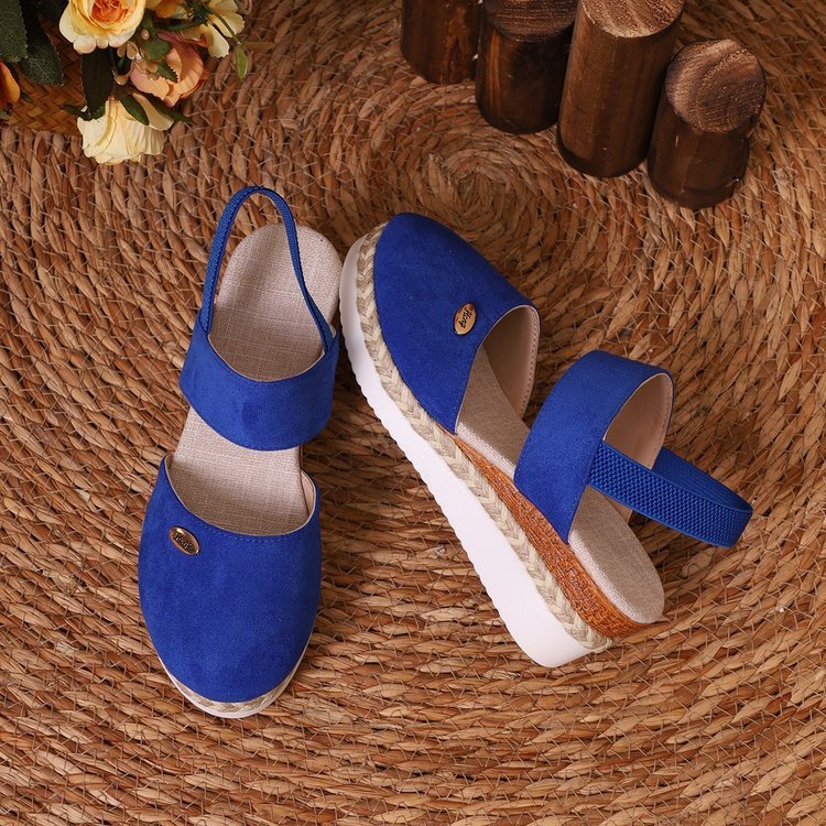 Women's Shoes Wedge Lightweight Hemp Rope Braided Closed Toe Elastic - PratSN